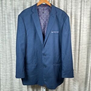 STATEMENT Italy Men's 48L Slim Fit Navy Wool Cashmere Blazer Jacket EUC
